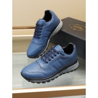 Prada Blue Leather Sneakers