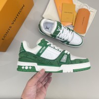 LV Trainer Sneaker Green Denim Monogram