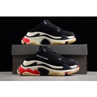 Balenciaga Triple S Mule in black, white and red double foam and mesh (2023)