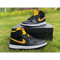Air Jordan 1 Mid Black University Gold
