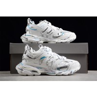 Balenciaga Track Sketch Sneakers in white, black, and blue double foam and mesh