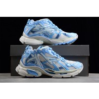 Balenciaga Runner Sneaker in Light Blue and Off-White Mesh and Nylon