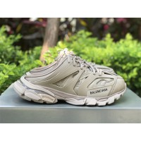 Balenciaga Track Sneaker Mule in Dark Beige & Black Mesh & Nylon