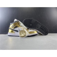 Jordan 1 Mid Metallic Gold Black White