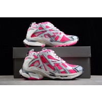 Balenciaga Runner Sneaker in neon pink, white, grey and black mesh and nylon