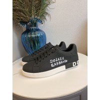 Dolce & Gabbana Metallic Calfskin Nappa Portofino Sneakers