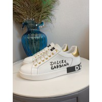 Dolce & Gabbana Metallic Calfskin Nappa Portofino Sneakers