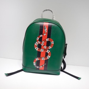Gucci Web and Kingsnake Print Leather Backpack
