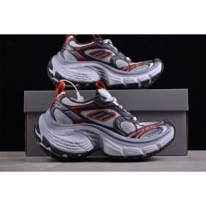 Balenciaga 10XL Sneaker in grey, white and red mesh, TPU and rubber