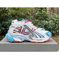 Balenciaga Runner Sneaker in white and multicolor nylon and suede-like fabric