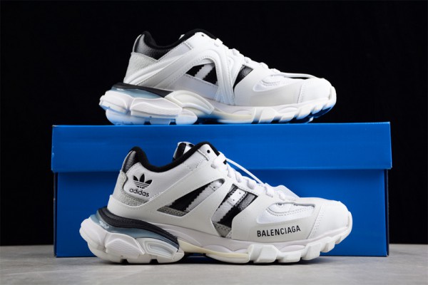 Adidas x Balenciaga Track Clear Sole Sneaker in White - Black