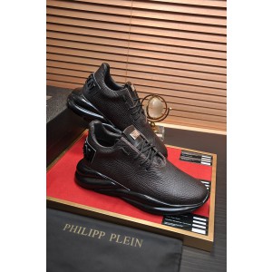 Philipp Plein Brown Leather Sneakers