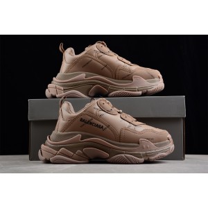 Balenciaga Allover Logo Triple S Coffee Brown