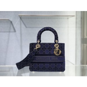 Dior Lady D- Lite Blue Cannage Embroidery