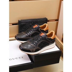 Gucci Black And Brown Leather Sneaker
