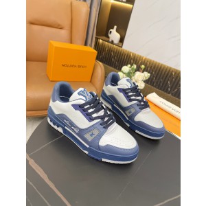 Louis Vuitton Trainer Grey Navy Blue Sneakers