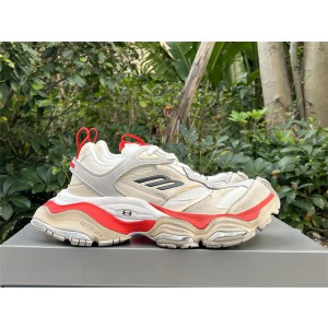 Balenciaga Cargo Trainers in grey, red and cream white microfiber and mesh
