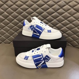 Valentino Garavani Blue Calf Leather Sneakers